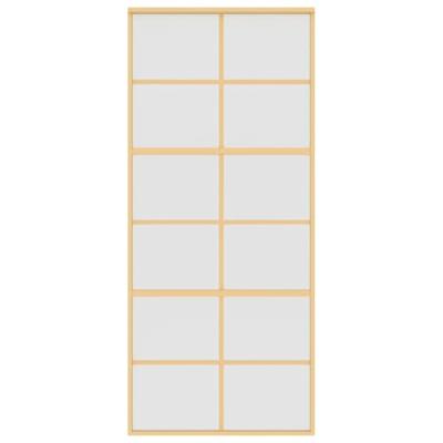 VidaXL Schuifdeur 90x205 cm mat esg-glas en aluminium goudkleurig