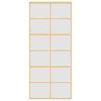VidaXL Schuifdeur 90x205 cm mat esg-glas en aluminium goudkleurig - thumbnail