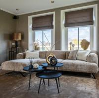 Richmond 3-zits Loungebank 'Donovan' Links, Chenille, kleur Taupe - thumbnail