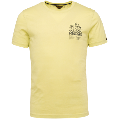 PME Legend T-shirt met printopdruk lichtgeel
