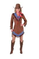 Cowgirl jurk bruin/blauw - thumbnail