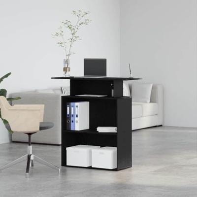 Receptiebalie 100x40x104 cm bewerkt hout zwart