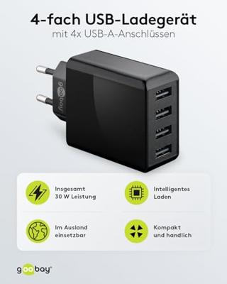 goobay 4-Way USB Charger (30 W) oplader - thumbnail