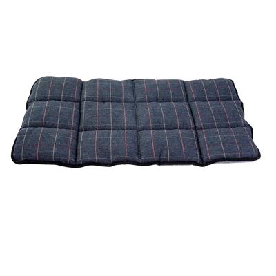Jack and Vanilla Hondenkussen - Maat XL - 68x104 cm - Pluche wol - Tartan - Blauw / grijs
