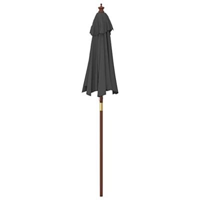 VidaXL Parasol met houten paal 196x231 cm antracietkleurig