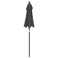 VidaXL Parasol met houten paal 196x231 cm antracietkleurig - thumbnail