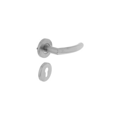 Intersteel Deurkruk Halfrond/Hoek 90° neutraal op rozet met profielcilinderrozetten - RVS Intersteel Deurkruk Halfrond/Hoek 90° neutraal op rozet met profielcilinderrozetten - RVS
