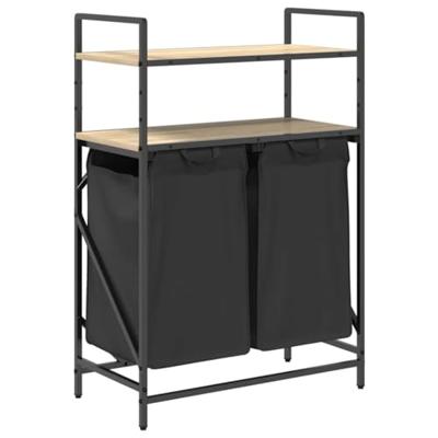 Wasmand 2 vakken met planken sonoma eikenkleurig