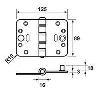 AXA Veiligheidsscharnier Smart Easyfix SKG3 125X89X3 Staal - thumbnail