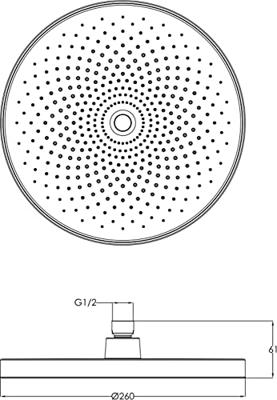 Ben Nebula hoofddouche rond Ø26x6,1cm chroom Ben Nebula hoofddouche rond Ø26x6,1cm chroom