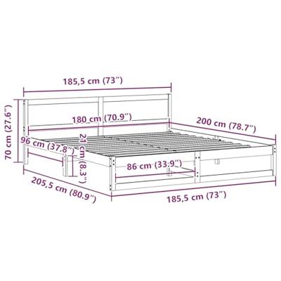 Bedframe Wasbruin 180 x 200 cm Massief grenenhout Bedframe Wasbruin 180 x 200 cm Massief grenenhout