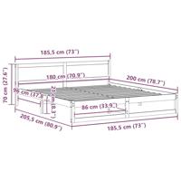 Bedframe Wasbruin 180 x 200 cm Massief grenenhout - thumbnail