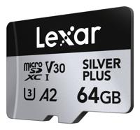 Lexar MicroSDXC Silver Plus UHS-1 64GB V30 dubbelpak - thumbnail