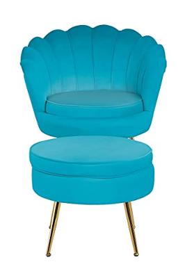 Artistiq Poef 'Andres' Velvet, kleur blauw
