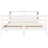 Bedframe zonder matras massief grenenhout wit 120x190 cm - thumbnail