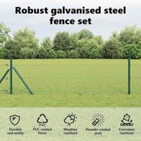 VidaXL Afrasteringspaal groen 10 x 0,5 m (36 mm gaas) staal en pvc - thumbnail