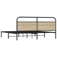 Bedframe zonder matras metaal sonoma eikenkleurig 180x200 cm - thumbnail
