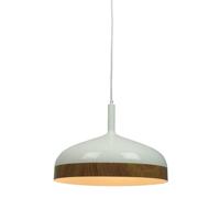 Artdelight Retro hanglampMoondrop Ø 45cm wit met hout - HL 2001 WI - thumbnail