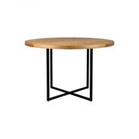 Dutchbone Ronde Eettafel 'Class' Eikenhout, 120cm, kleur Naturel - thumbnail