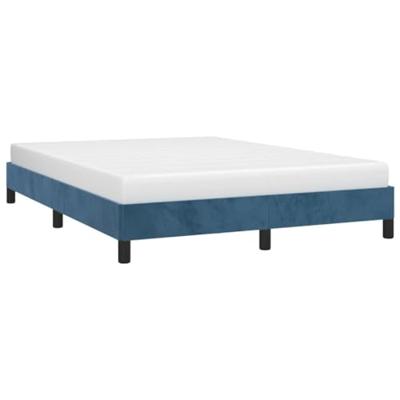 Bedframe zonder matras 140x200 cm fluweel donkerblauw