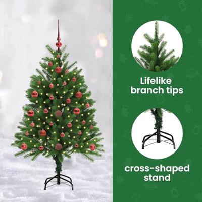 VidaXL Kerstboom met 150 led met standaard groen 120 cm pe