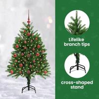 VidaXL Kerstboom met 150 led met standaard groen 120 cm pe - thumbnail