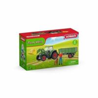 Schleich farm world tractor met aanhanger 42608 - thumbnail