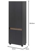 Schildmeyer Hoge badkamerkast Cosmo (2-deurs (breedte 57cm), Antraciet) - thumbnail
