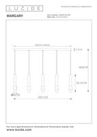 Lucide MARGARY - Hanglamp - LED Dimb. - 5x4,2W 2700K - Koffie - thumbnail