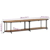 Tv-meubel 200x42x40 cm massief acaciahout - thumbnail