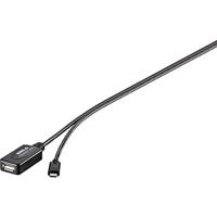 Renkforce RF-5067256 USB-kabel USB 2.0 USB-C stekker, USB-A bus 10.00 m Zwart Actief met signaalversterking, Vergulde steekcontacten - thumbnail