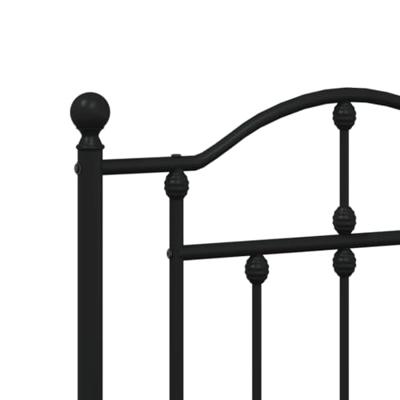 Bedframe met hoofdbord metaal zwart 193x203 cm