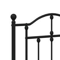 Bedframe met hoofdbord metaal zwart 193x203 cm - thumbnail