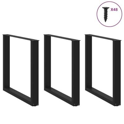 Salontafelpoten 3 st U-vormig 90x(72-73) cm staal zwart Salontafelpoten 3 st U-vormig 90x(72-73) cm staal zwart