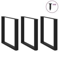 Salontafelpoten 3 st U-vormig 90x(72-73) cm staal zwart - thumbnail