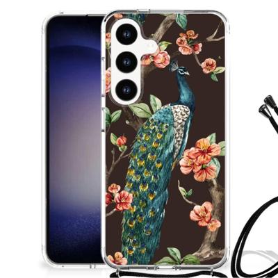 Samsung Galaxy S24 Case Anti-shock Pauw met Bloemen Samsung Galaxy S24 Case Anti-shock Pauw met Bloemen