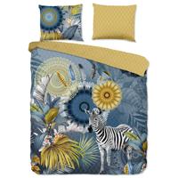 HIP Dekbedovertrek "mandala&apos;s, bladeren en een zebra" - Blauw - (200x200/220 cm) - Katoen Satijn - thumbnail