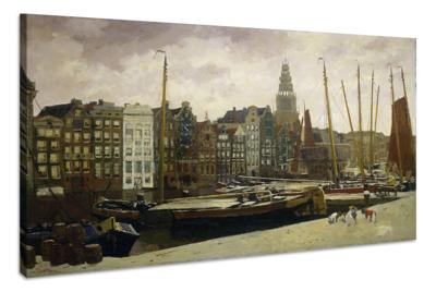 Schilderij - Het Damrak in Amsterdam, George Hendrik Breitner, 1903