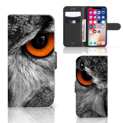 Apple iPhone X | Xs | Telefoonhoesje | Met pasjeshouder | Uil