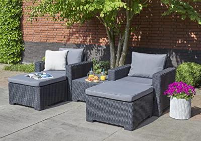 Allibert California Balkonset Deluxe - 2 a 4 personen - Grafiet