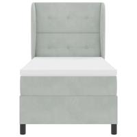 Boxspring bed met matras Lichtgrijs 80 x 200 cm Fluweel - thumbnail