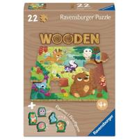 Bosdieren - Houten puzzel met 22 stukjes - thumbnail