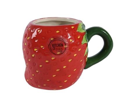 Beker Aardbei 14x9,5x10cm aardewerk