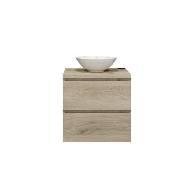 Badkamermeubelset Gliss Zeus 60 cm Licht Grijs Eiken Met Waskom