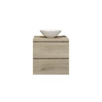 Badkamermeubelset Gliss Zeus 60 cm Licht Grijs Eiken Met Waskom - thumbnail