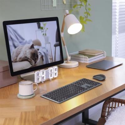 Hama Multi-Device-Tastatur-Maus-Set WKM-550, kabellos, Funk/BT, SW, QWERTZ DE Set met toetsenbord en muis Draadloos QWERTZ, Duits Zwart