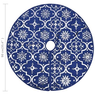 VidaXL Kerstboomrok luxe met sok 90 cm stof blauw - thumbnail