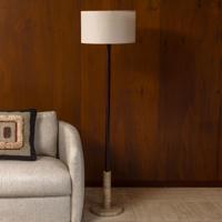 Dutchbone Vloerlamp 'Jackson' Travertin en hout, 157cm hoog - thumbnail