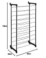 Tomado-Metaltex Barbera Wijnrek voor 50 Flessen 108x50x26 cm Zwart - thumbnail