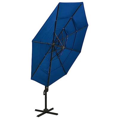 Parasol 4-laags met aluminium paal 3x3 m azuurblauw